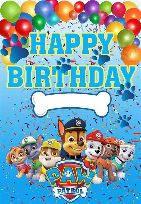 Paw Patrol Happy Birthday Printable Free